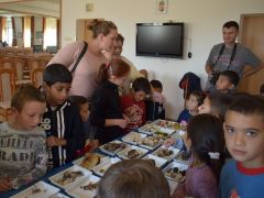 A háttérben Molitorisz Zoltán szervező