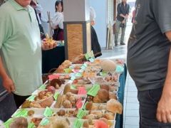 Szűcs Viktor segít az asztalok rendezésében